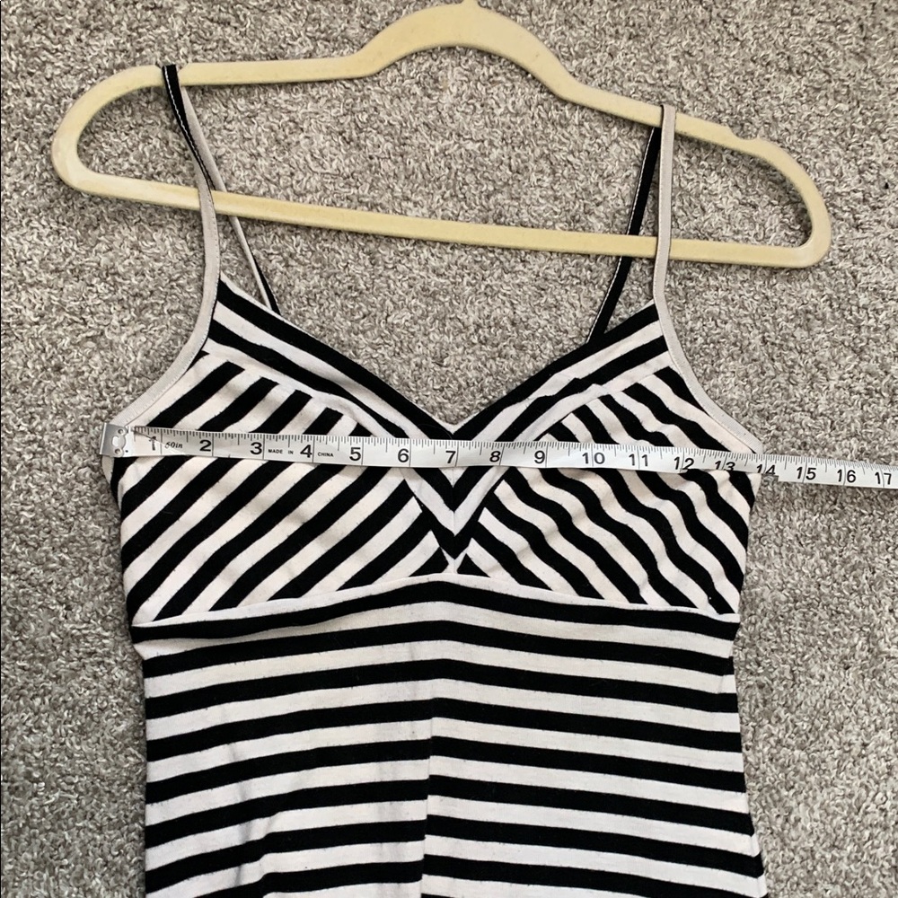 Y2K Messino Black White Striped Midi Dress Size Small - Picture 7 of 9